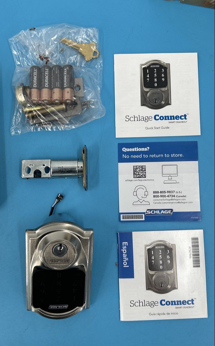 Schlage Electronic Touchscreen Deadbolt BE469ZP CAM 619 1-3/8” to 1-3/4”