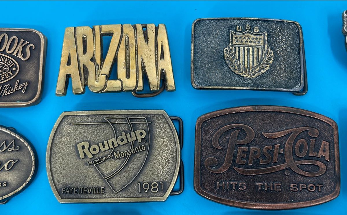 Lot of 21 - Vintage Belt Buckle Collection sterling silver, solid brass, + more