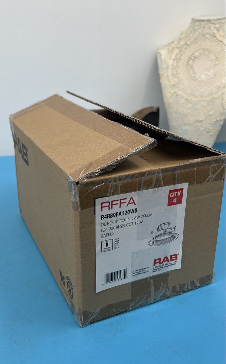 Box of 4 - RAB 4” LED Retrofit Recessed Downlight R4R89FA120WB