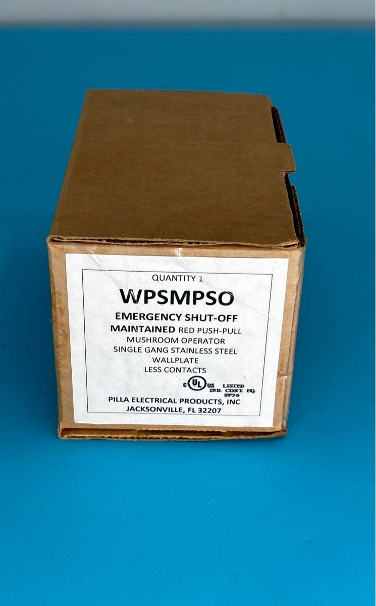 Pilla WPS Series Red Emergency Off Single Gang Wallplate Push Button WPSMPSO