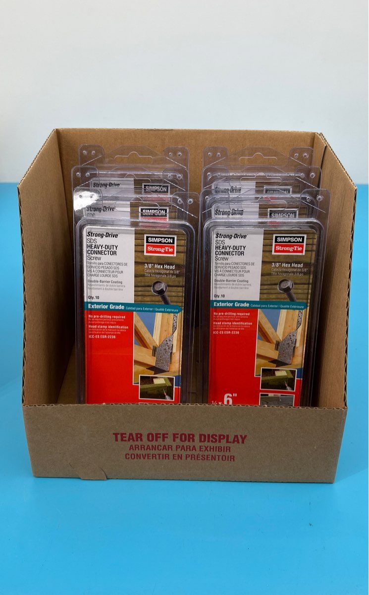 6Pack Simpson StrongTie HeavyDuty Connector Screw 10/box of 1/4”x6” SDS25600-R10