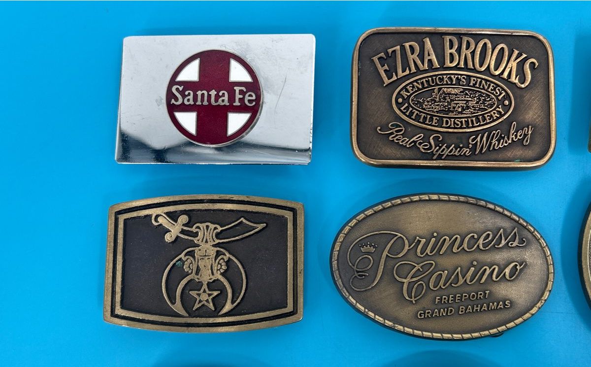 Lot of 21 - Vintage Belt Buckle Collection sterling silver, solid brass, + more