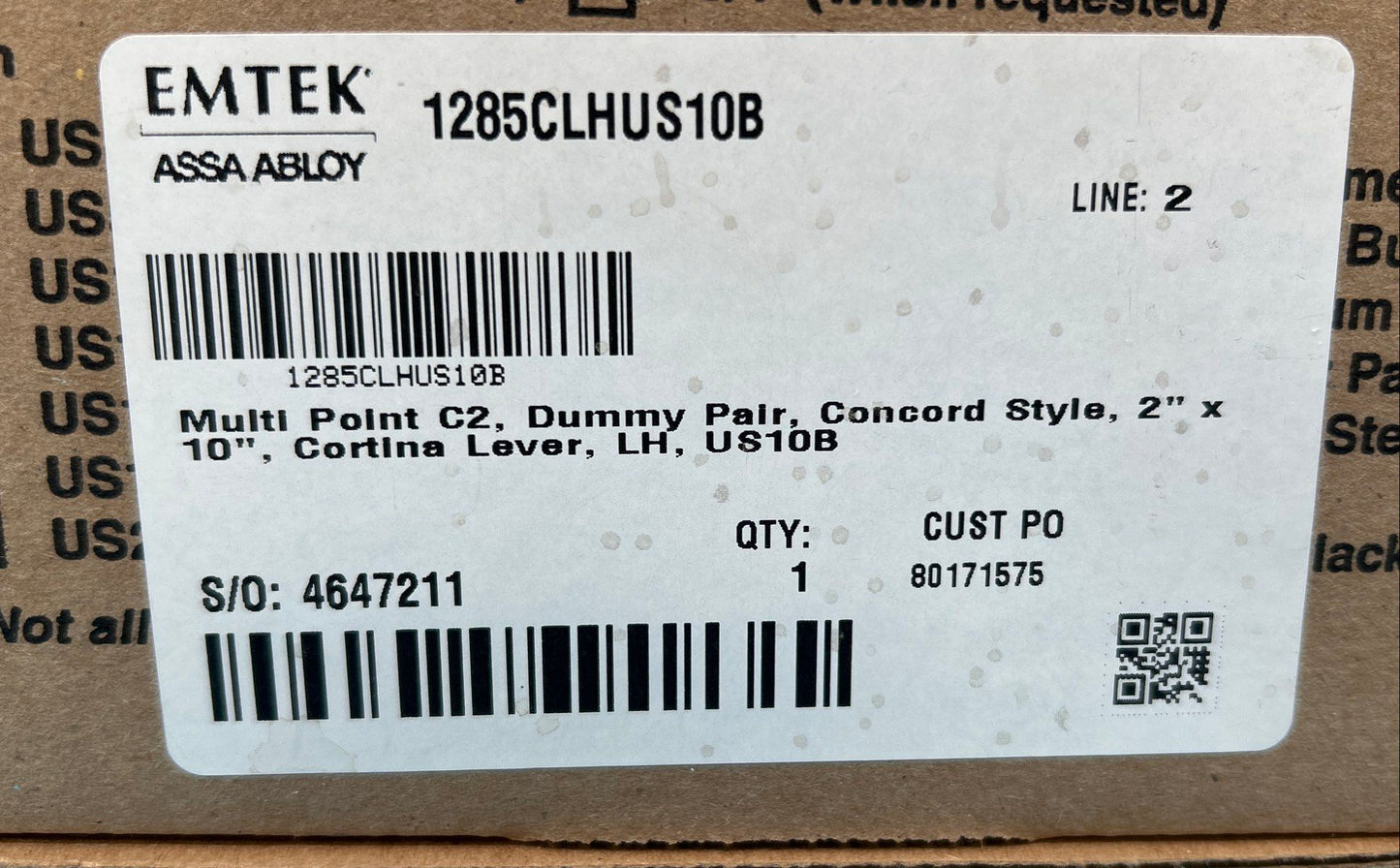 Emtek /Assa Abloy Concord Style Cortina Lever 2”x10” LH Rubbed Oil Bronze Finish