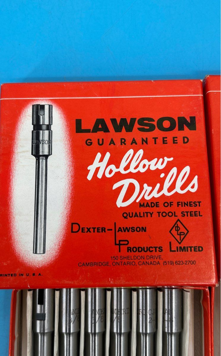 Vintage Dexter/Lawson Hollow Drillbits Set of 11 (3/8 2-8) and 1 Speed bit (1/4)