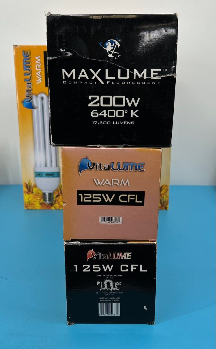 Set of 2 - Vitalume Fluorescent Grow Lights 125w 120v 2,700warm 7,300lu E39 Base