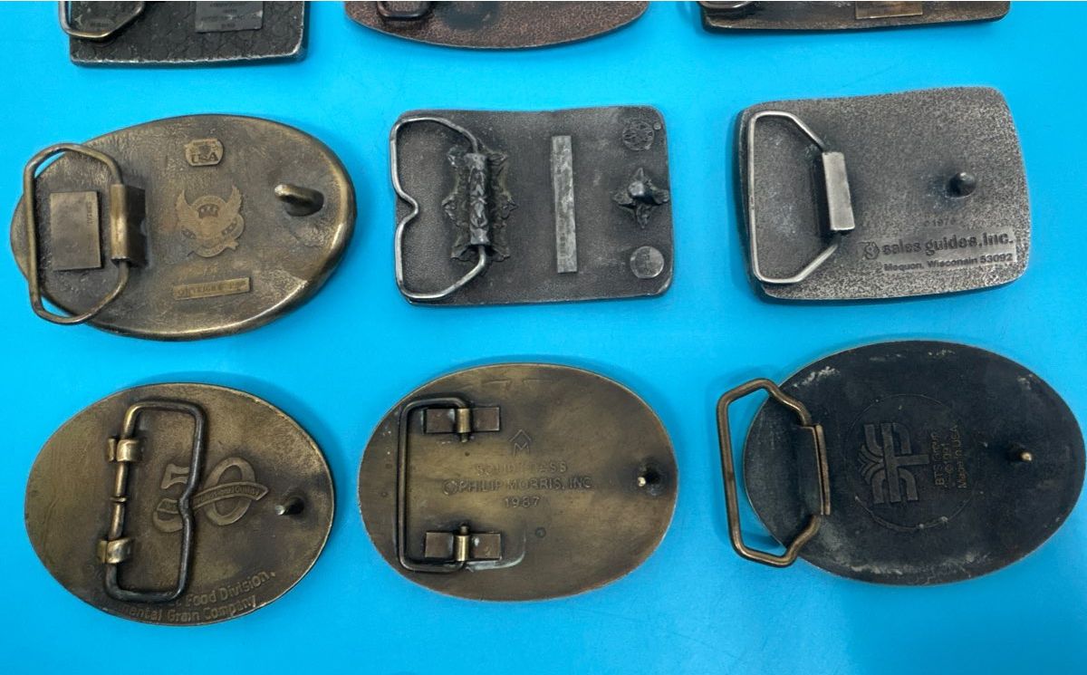 Lot of 21 - Vintage Belt Buckle Collection sterling silver, solid brass, + more