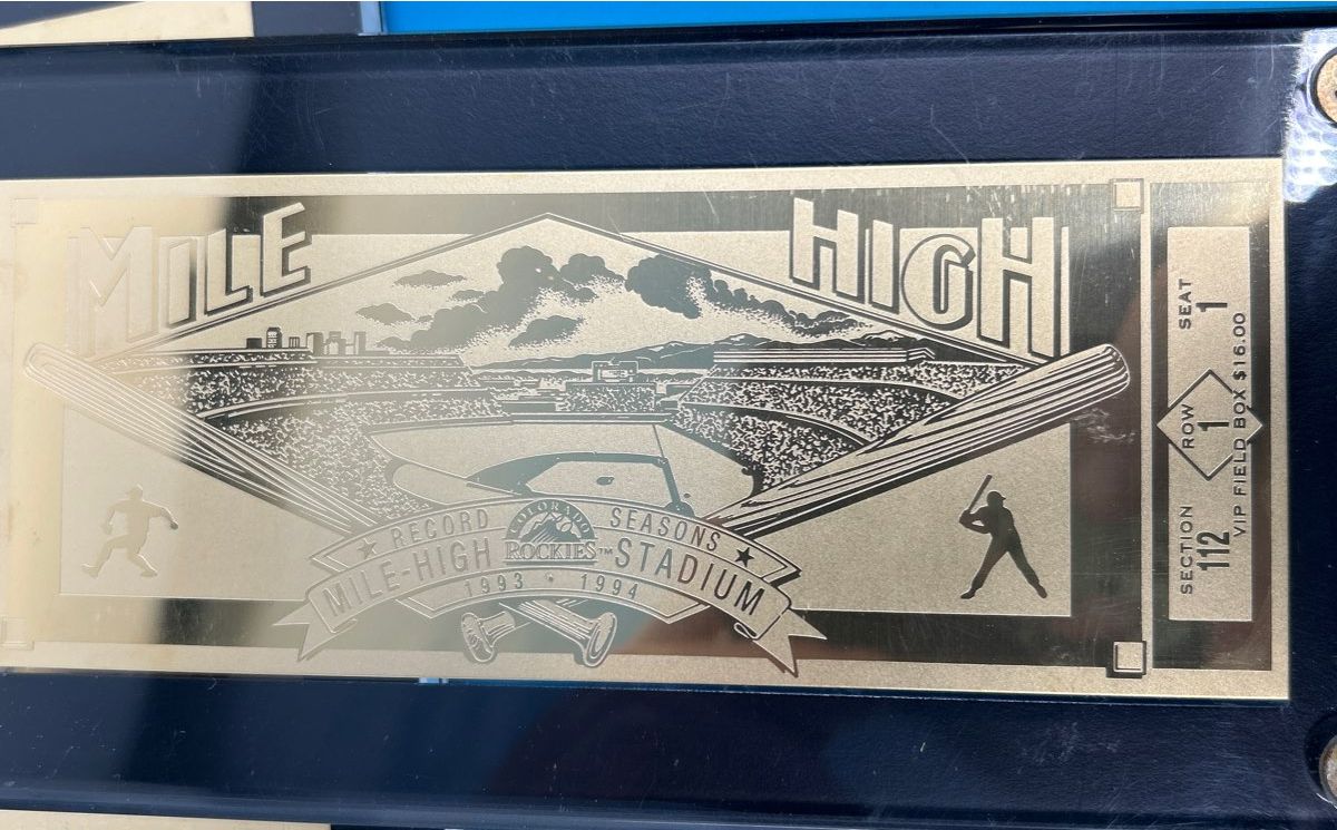 Set of 2 Colorado Rockies ‘94 Record Season 24k Gold Ticket Replica 354&355/1994