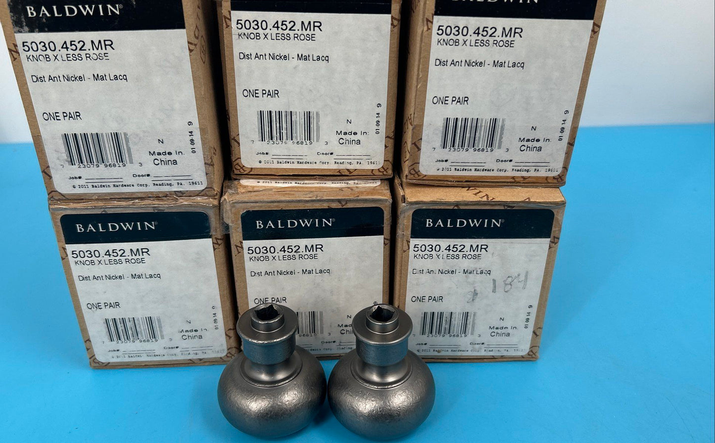 Baldwin Distressed Estate Passage Knobs Nickel model 5030.452.MR