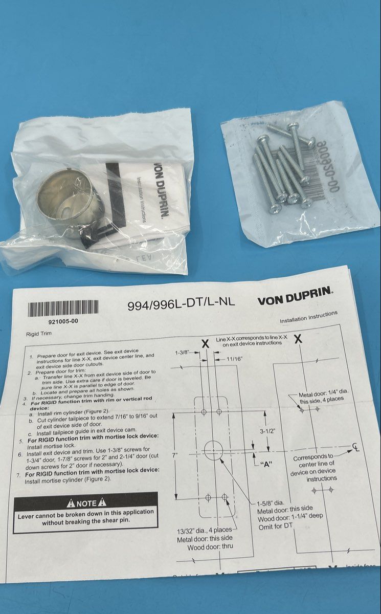 Von Duprin Rigid Door Exit Handle 994/996L-DT/L-NL