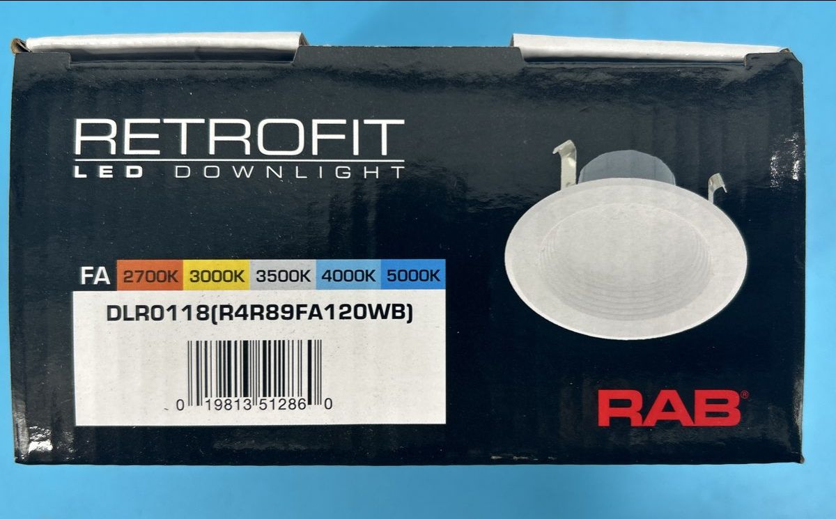Box of 4 - RAB 4” LED Retrofit Recessed Downlight R4R89FA120WB