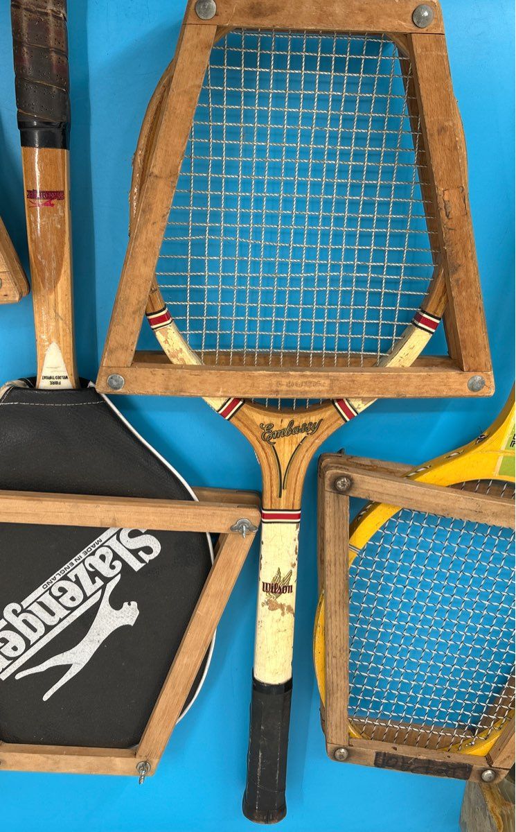 Set of 5 - Vintage Tennis Rackets (2x Salinger, Volley, Embassy, Americana)