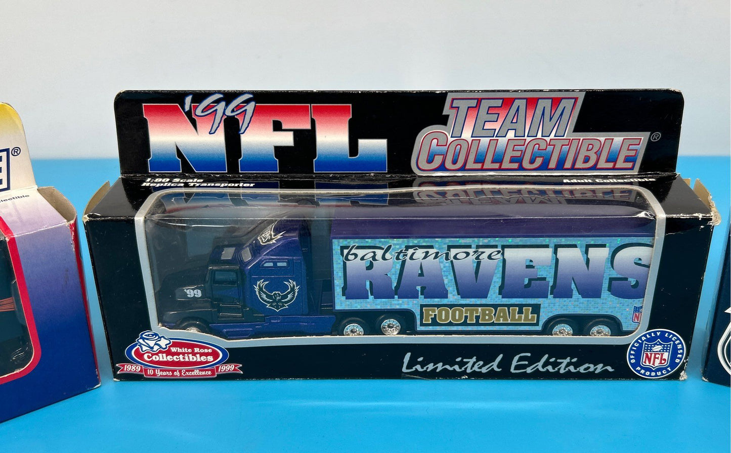 Set of 3 Collectible Die-Cast 18-Wheeler Trucks: Ravens, Orioles, Penn State