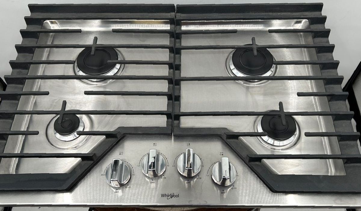 Whirlpool 30in Stainless Steel Gas Cooktop by Whirlpool with speed heat burner