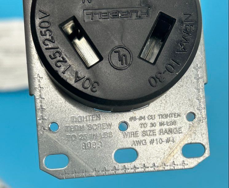 Set of 2 - Hubbell Trade Select 30/50amp Flush/Panel Mount Receptacles RR330F