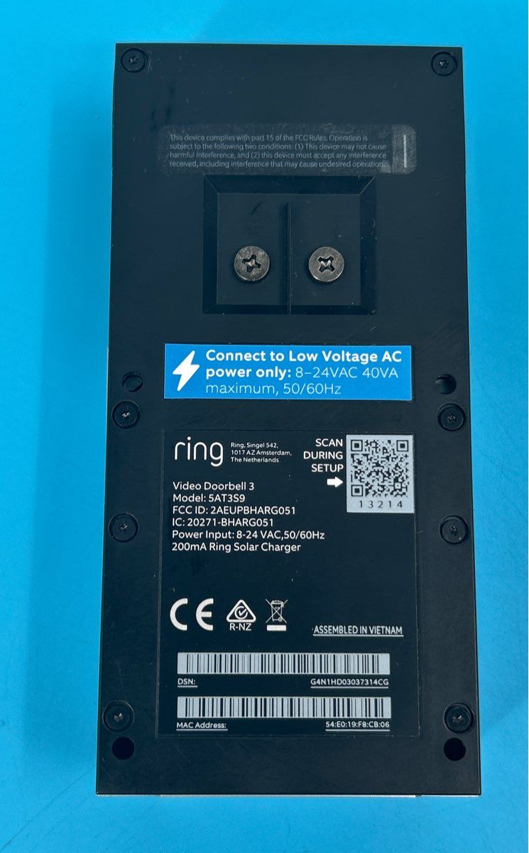 Ring Video Doorbell 3 works with WiFi