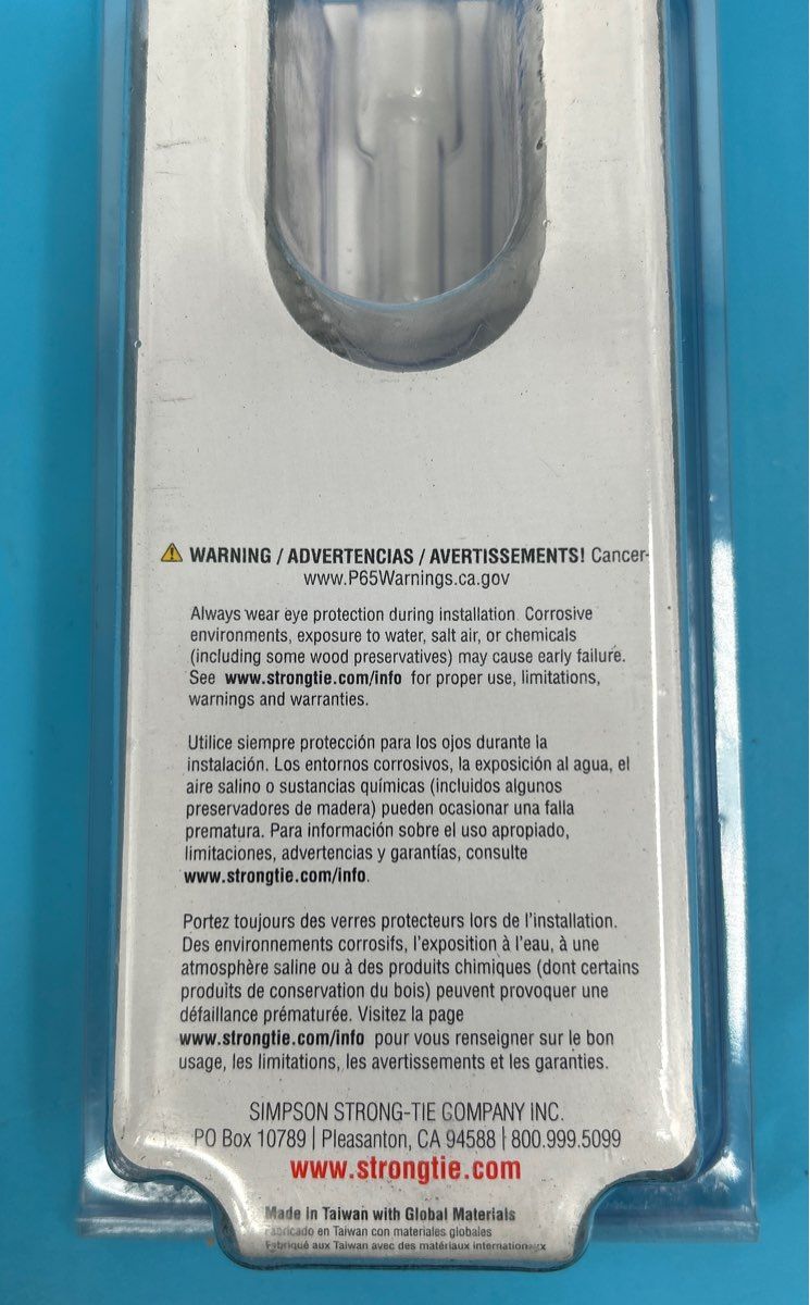 6Pack Simpson StrongTie HeavyDuty Connector Screw 10/box of 1/4”x6” SDS25600-R10