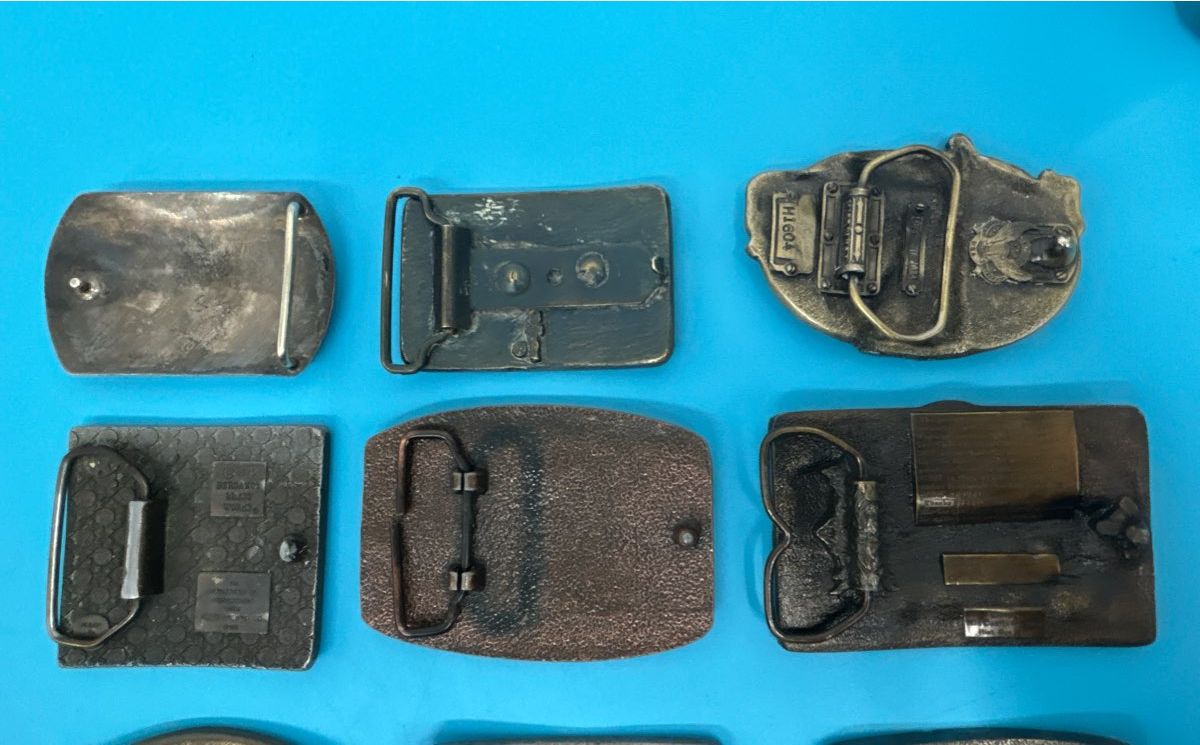 Lot of 21 - Vintage Belt Buckle Collection sterling silver, solid brass, + more