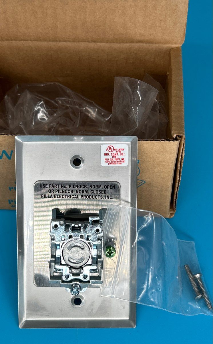 Pilla WPS Series Red Emergency Off Single Gang Wallplate Push Button WPSMPSO