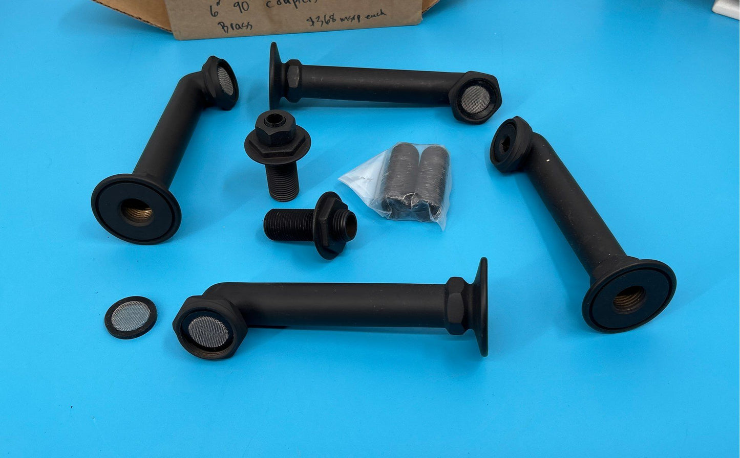 Set of 4 - Strom Plumbing 6” 90degree Couplers - Oil Rubbed Bronze