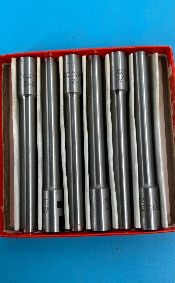 Vintage Dexter/Lawson Hollow Drillbits Set of 11 (3/8 2-8) and 1 Speed bit (1/4)