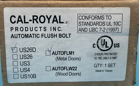 Cal-Royal Automatic Flush Bolts for Metal DoorsUS26D Autoflm1