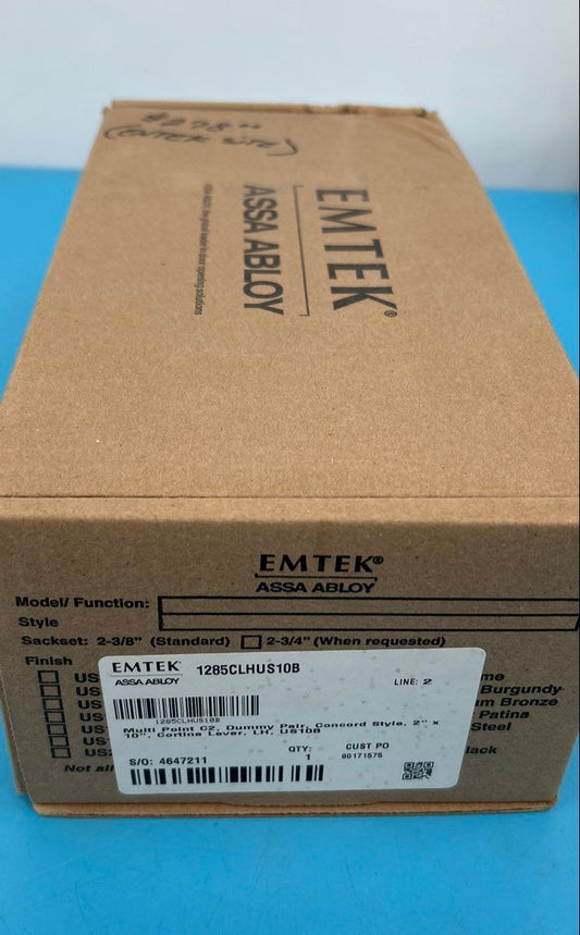 Emtek /Assa Abloy Concord Style Cortina Lever 2”x10” LH Rubbed Oil Bronze Finish