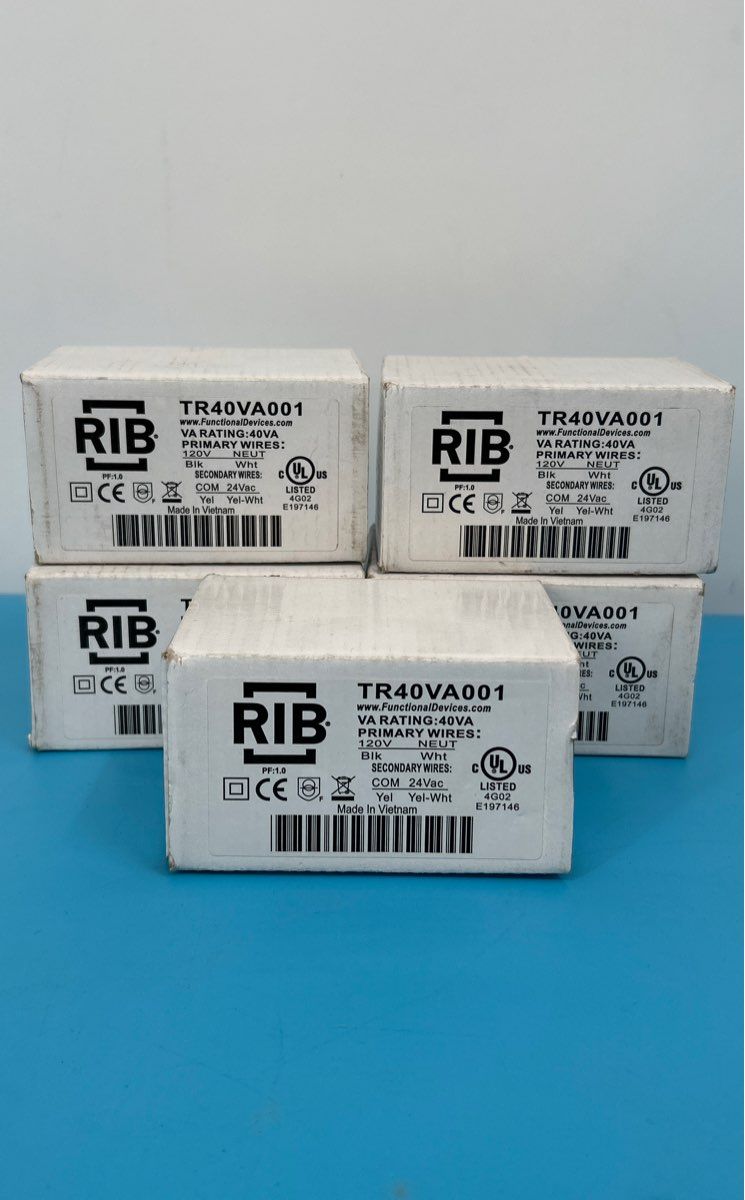Set of 5 - RIB Transformer 40VA 120v 24vac model: TR40VA001
