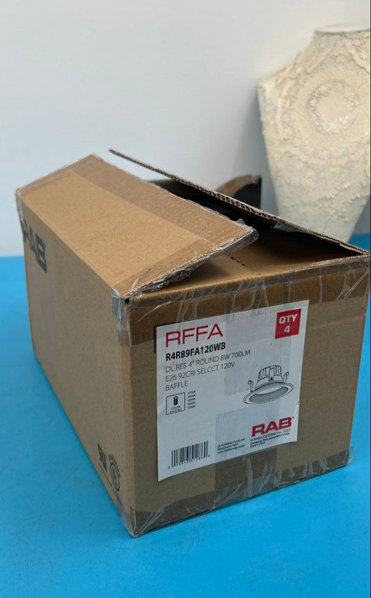 Box of 4 - RAB 4” LED Retrofit Recessed Downlight R4R89FA120WB