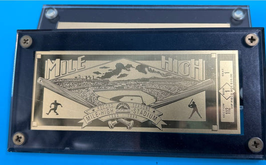 Set of 2 Colorado Rockies ‘94 Record Season 24k Gold Ticket Replica 354&355/1994