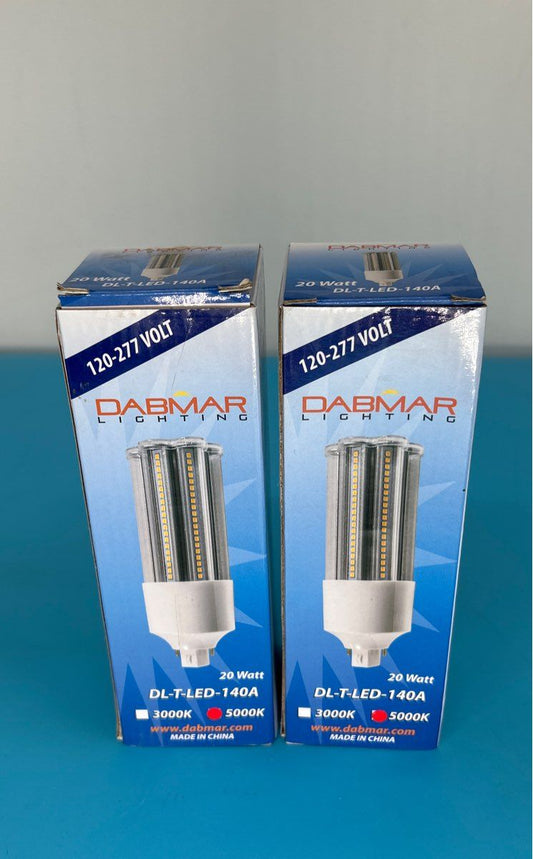 Set of 2 - Dabmar Lighting Cob LED Bulb 20watt 5000k Lu model: DL-T-LED-140A
