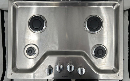 Whirlpool 30in Stainless Steel Gas Cooktop by Whirlpool with speed heat burner