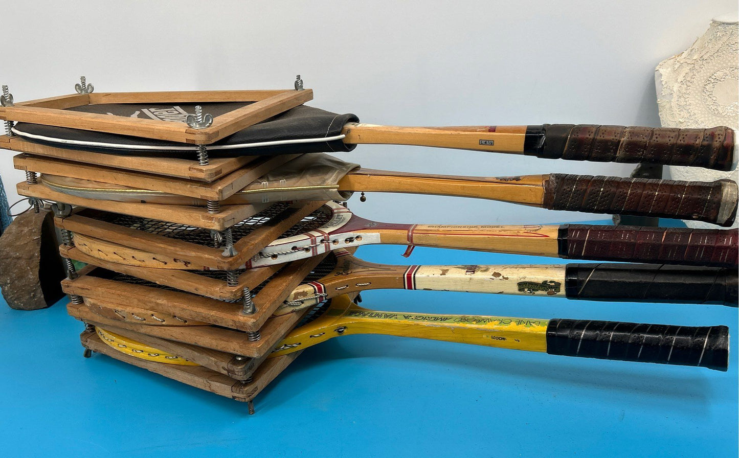 Set of 5 - Vintage Tennis Rackets (2x Salinger, Volley, Embassy, Americana)