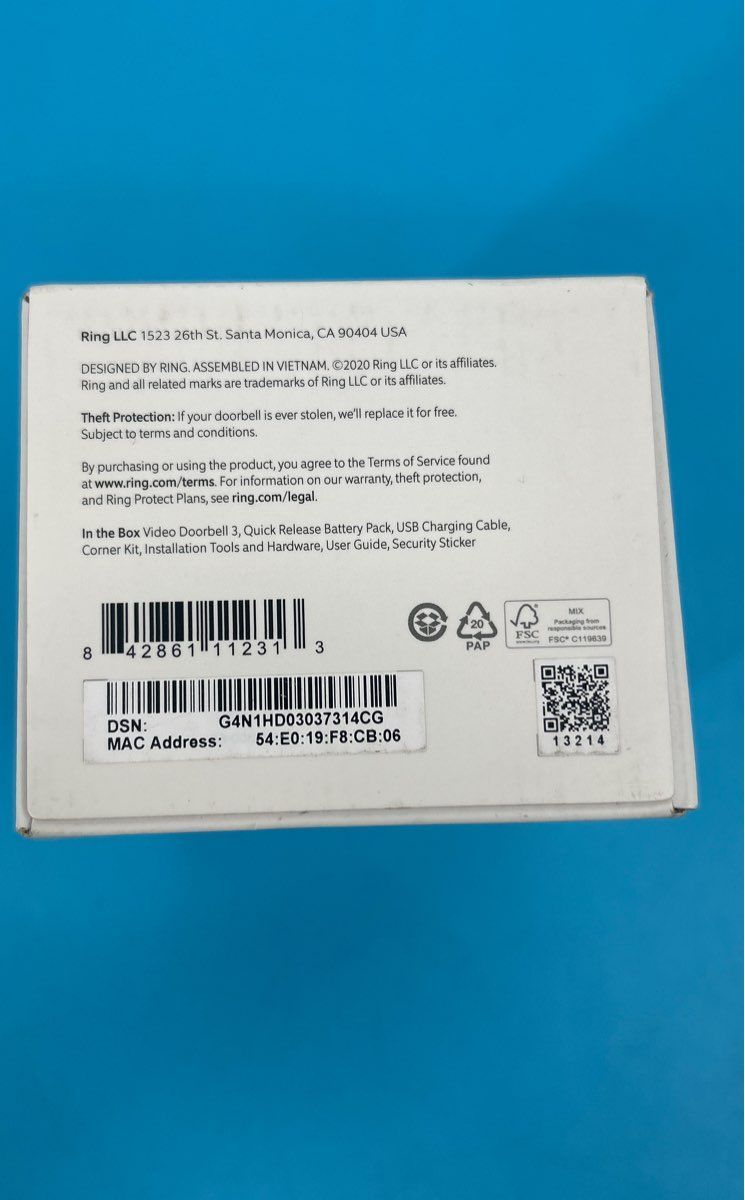 Ring Video Doorbell 3 works with WiFi
