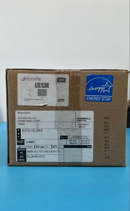 Hubbell Prescolite 6” Downlighting model: 6LFSL15L30K8