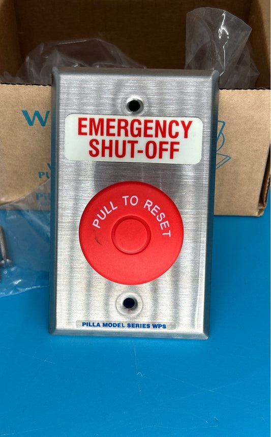Pilla WPS Series Red Emergency Off Single Gang Wallplate Push Button WPSMPSO